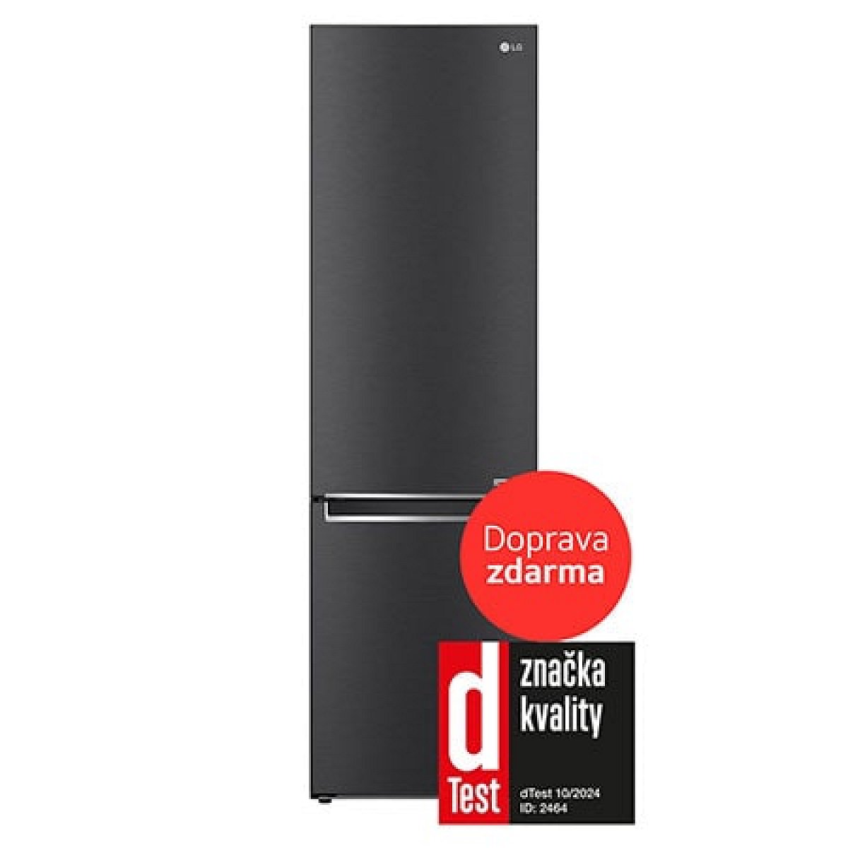 Kombinovaná chladnička LG - A - 384 l - Lineární kompresor - DoorCooling+™-Černá/šedá