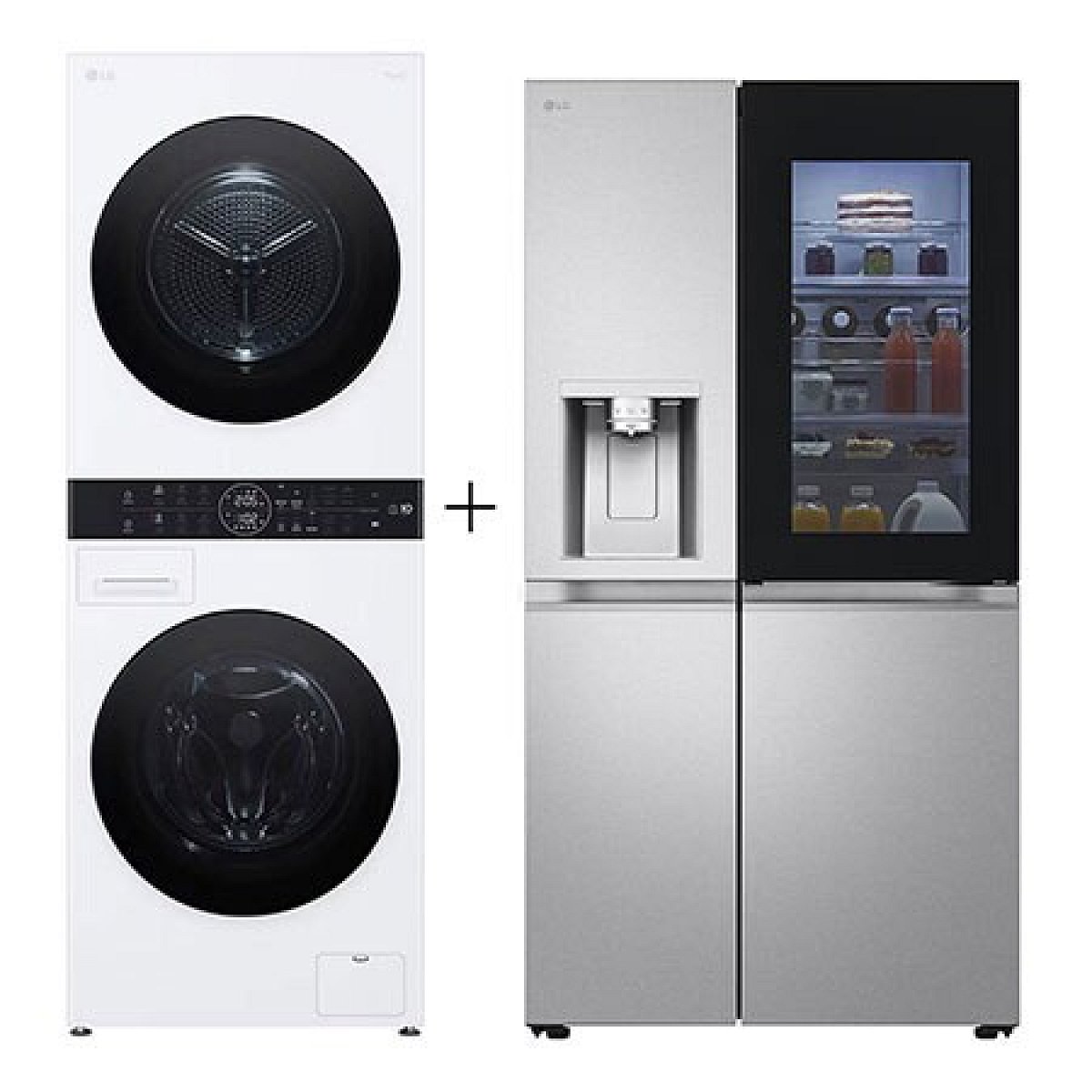 SET - LG WashTower WT1210WWF + Chladnička InstaView™ GSXE91MBAD