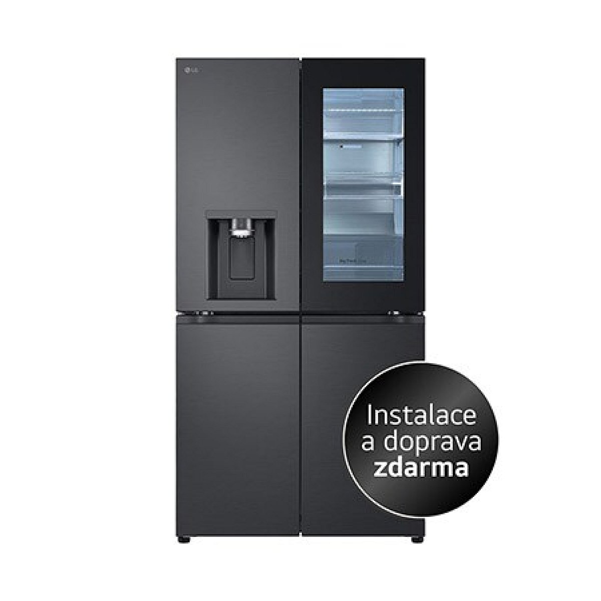 Chladnička multi door LG - E - 628 l - ThinQ™WiFi - InstaView™-Černá/šedá