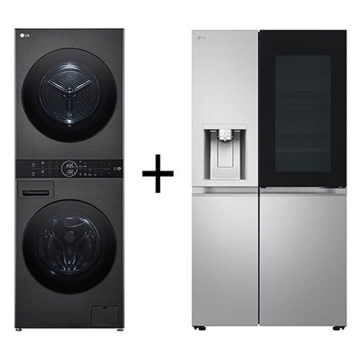 SET - LG WashTower WT1210BBF + Chladnička InstaView™ GSXE91MBAD