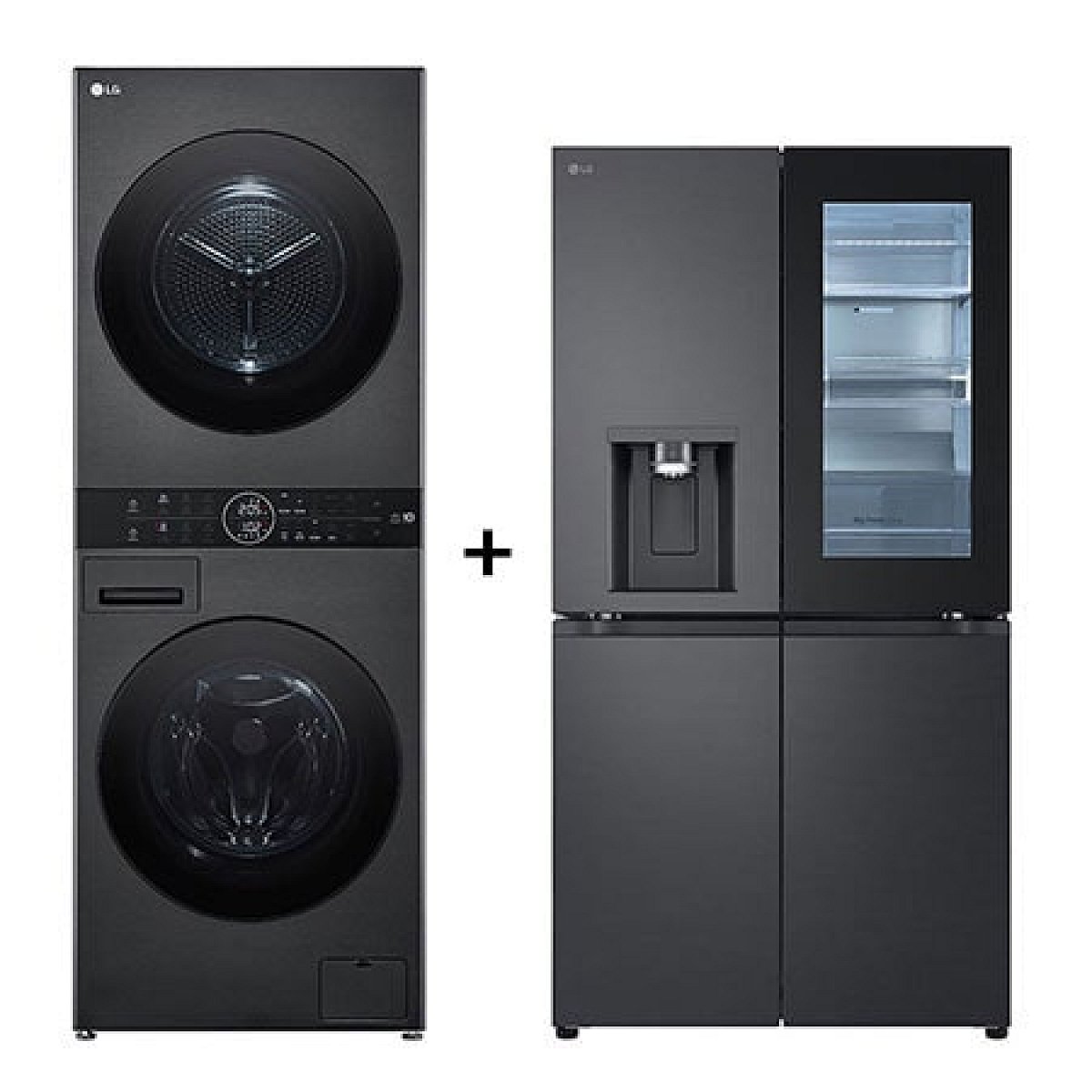 SET - LG WashTower WT1210BBF + Chladnička InstaView™ GMG960EVEE