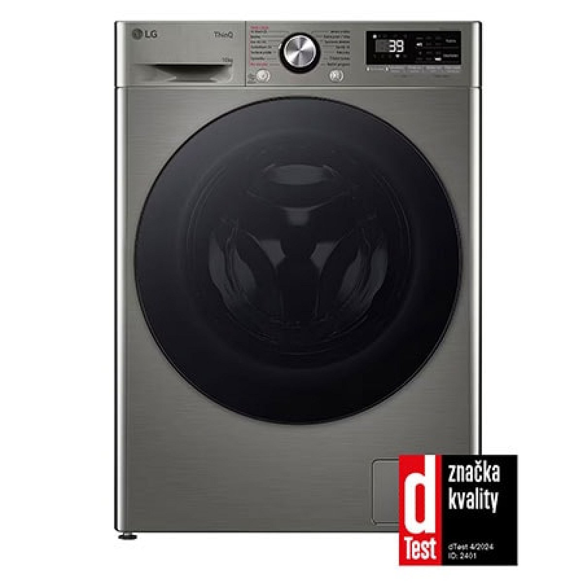 Parní pračka LG - 10 kg - A - 1400 ot./min - TurboWash™360° - ThinQ™-Stříbrná